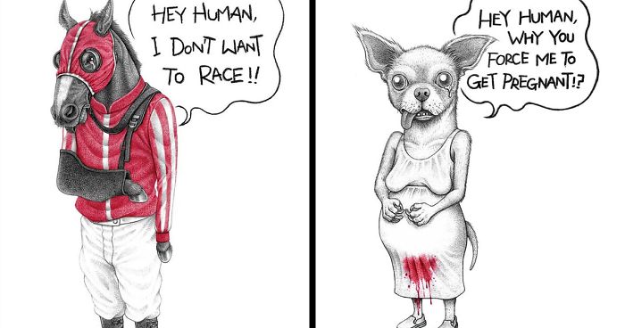 33 Tragic Illustration by Artists for Raising Awareness of Animal Abuse 