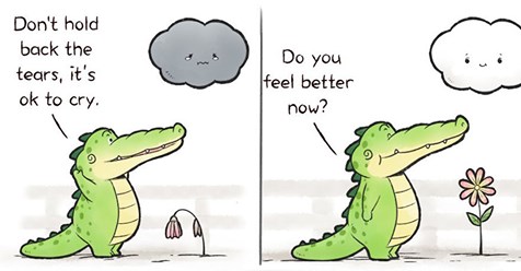 Artist Made 20 New Heartfelt Comics About An Alligator Named  ‘Buddy Gator’ To Spread Some Positivity