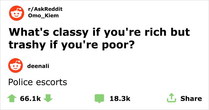 Can You Answer? How A Rich Is Classy and Poor is Trashy?